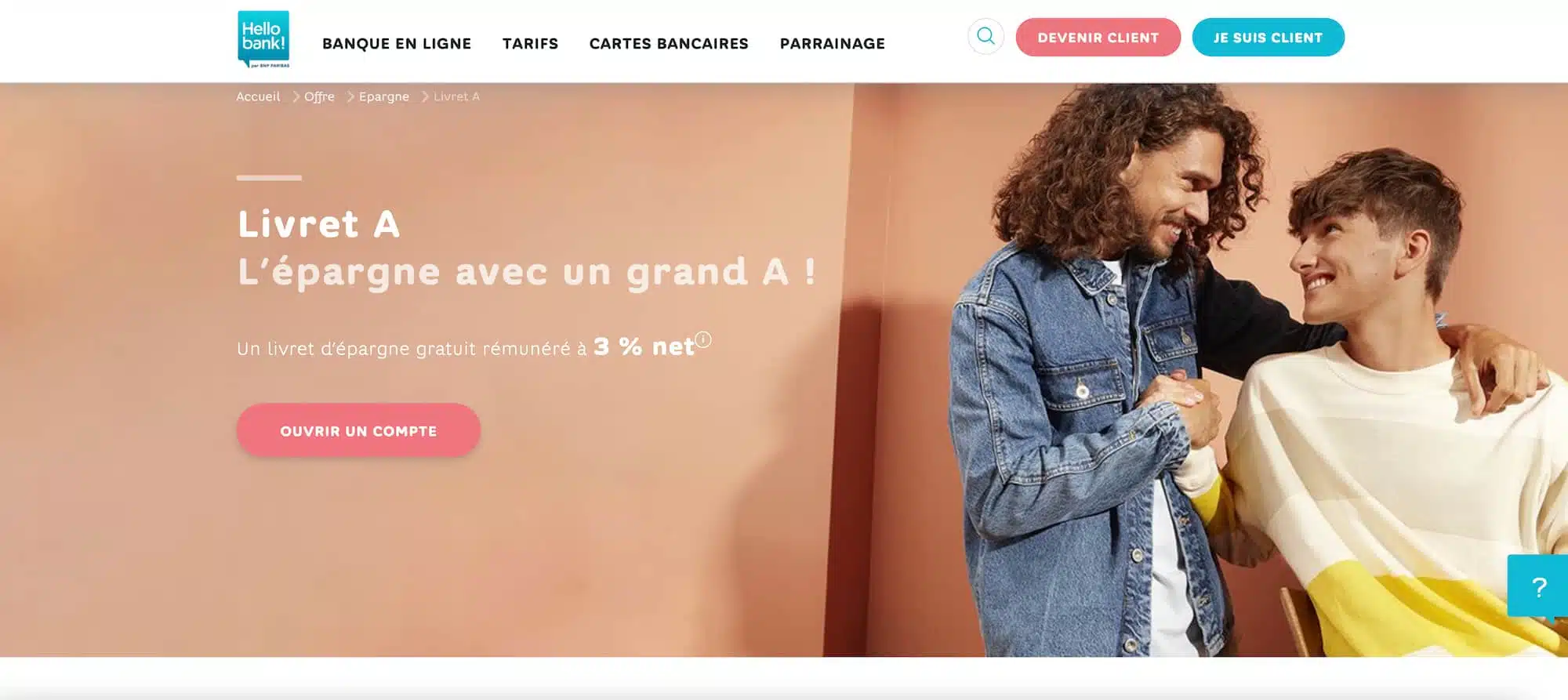 Livret A Hello bank Taux à 2,40 + 180€ offerts