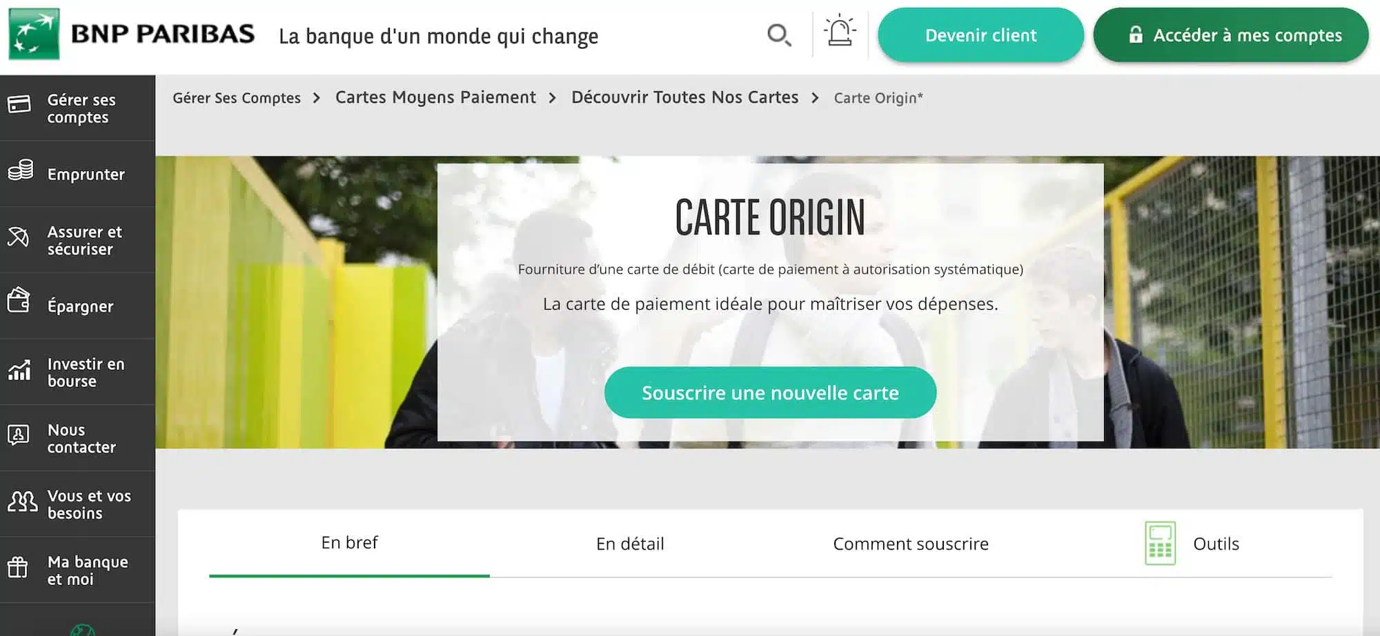 carte ado BNP Paribas