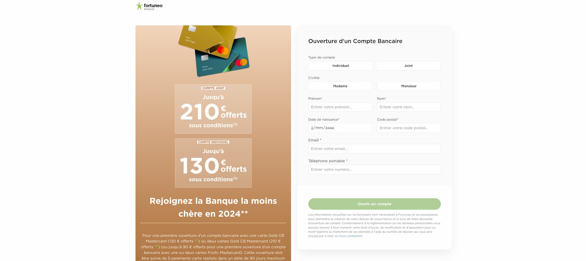 210 euros offerts fortuneo conditions