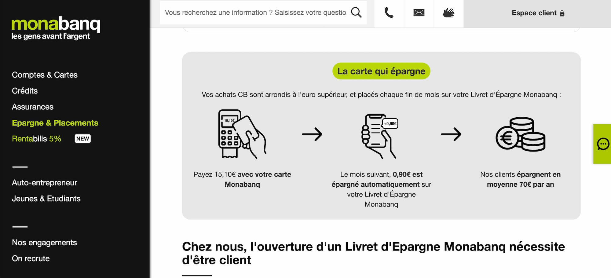 carte qui épargne Monabanq