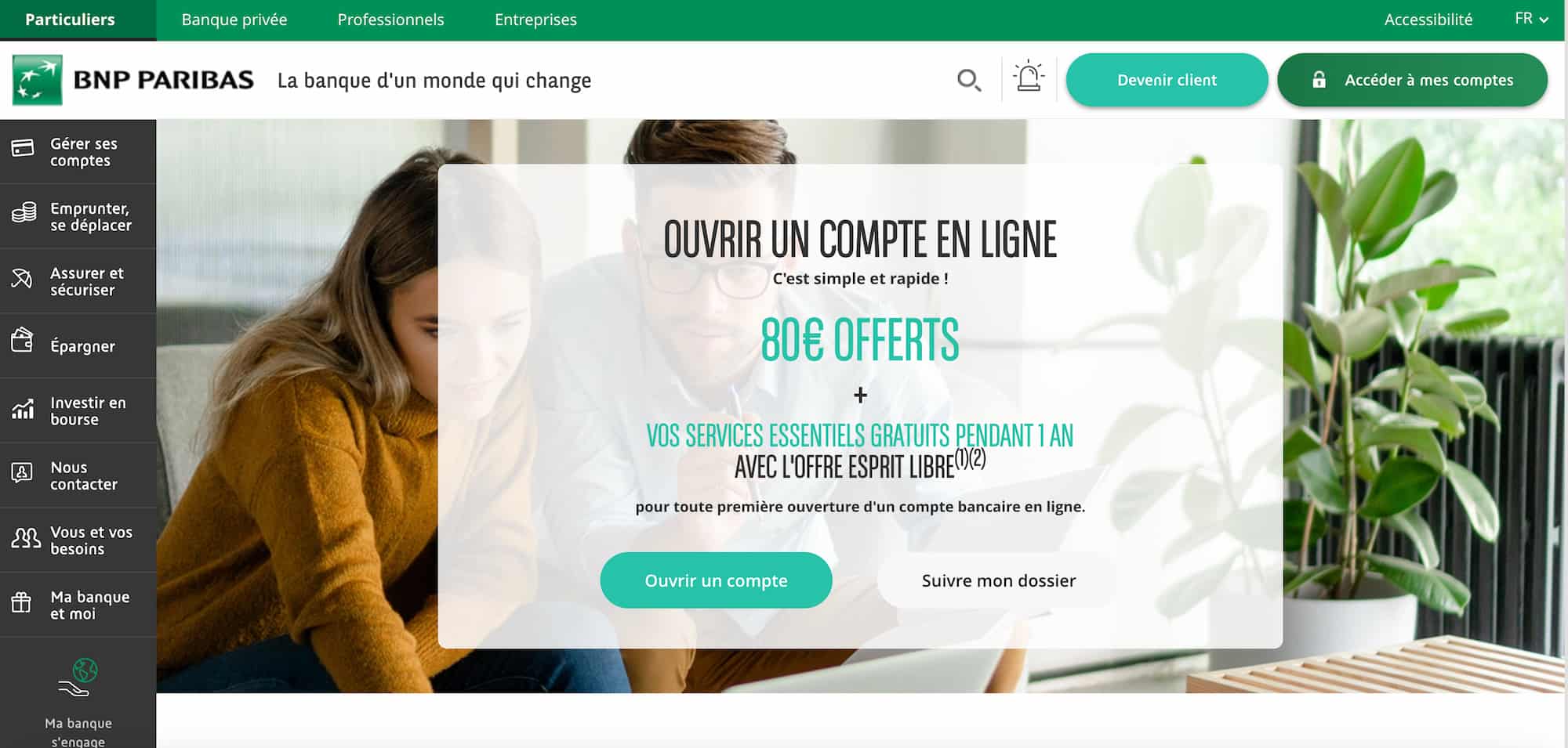 bnp paribas offre de bienvenue