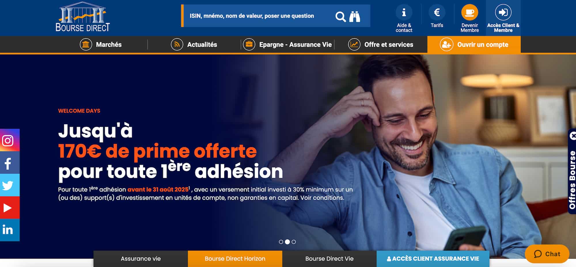 bourse direct assurance vie
