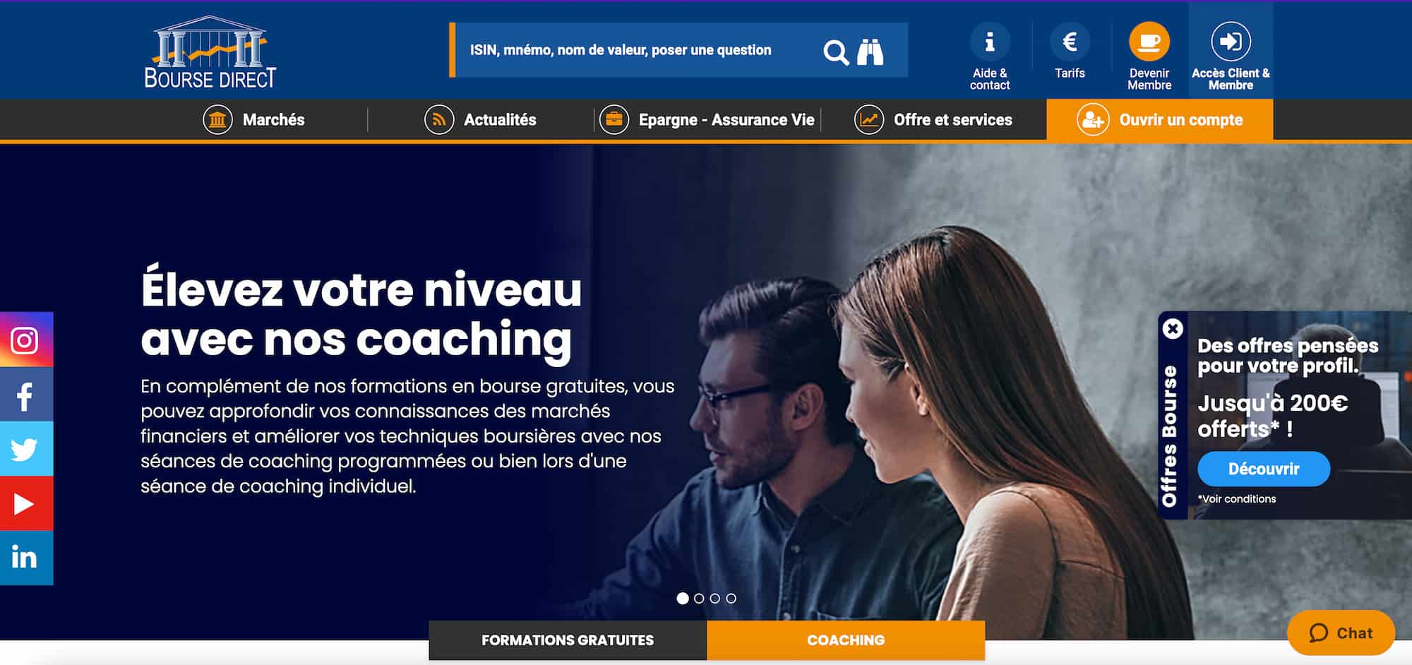 bourse direct formation