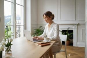 femme épargne heureuse
