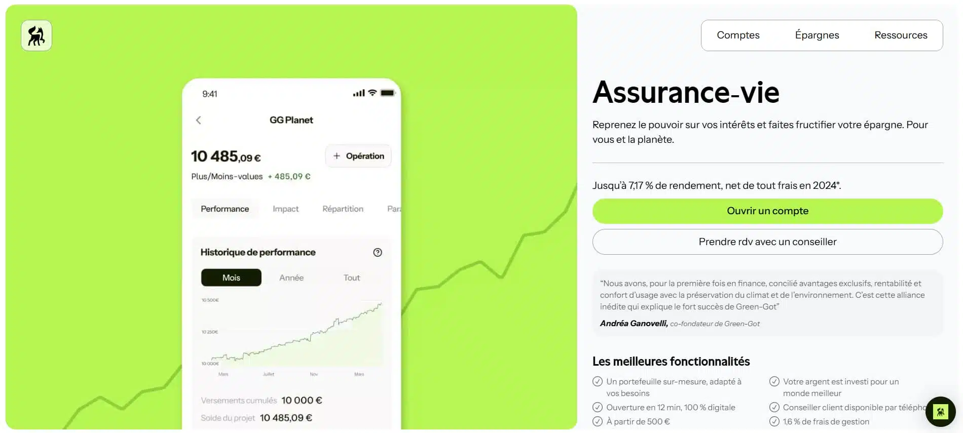 Assurance-vie Green-Got GG Planet