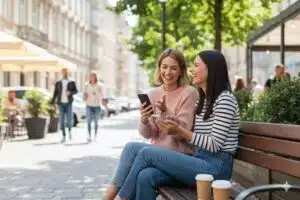 femmes heureuses gestion compte en ligne