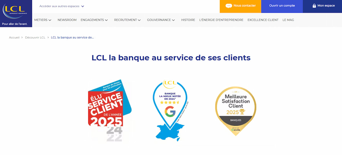 LCL élue Service Client de l'Année 2025