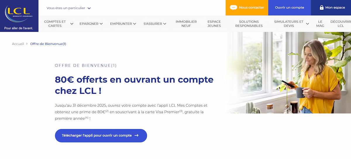 Offre LCL 80 euros offerts