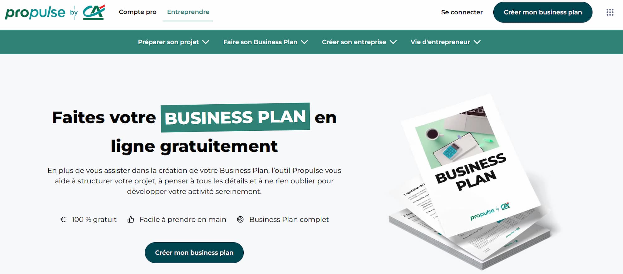 Propulse by CA - Outil de business plan en ligne