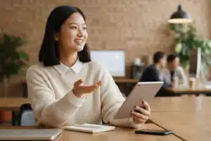 Propulse by CA : l'outil qui vous aide à créer votre business plan en quelques clics Femme crée son business plan en ligne