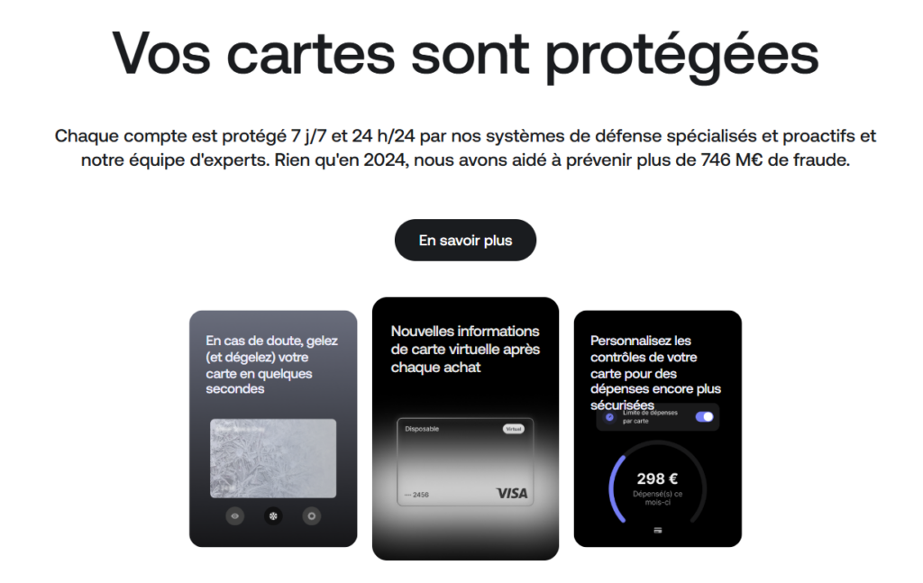 caractéristiques des cartes revolut