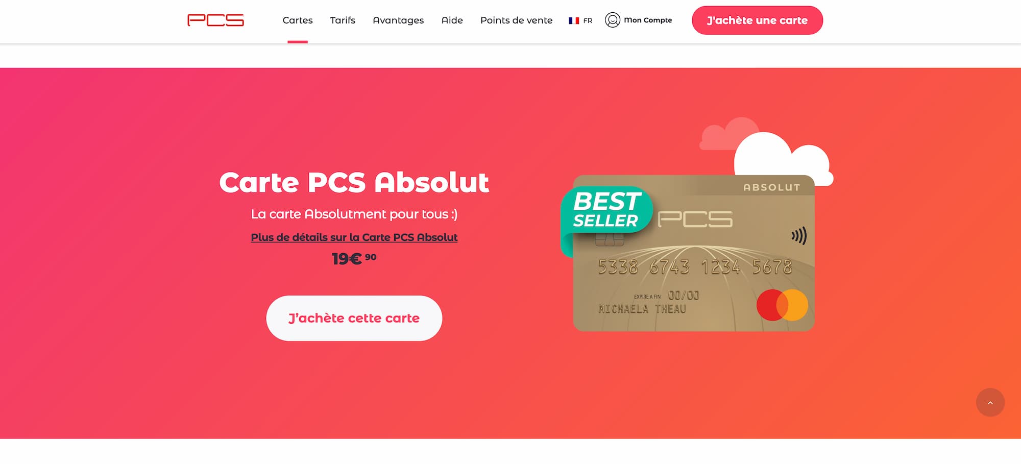Carte prépayée PCS Absolut avec IBAN français