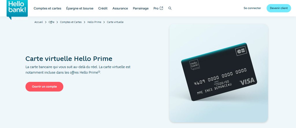 Carte bancaire Hello Prime Duo