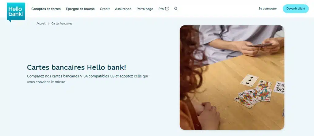 cartes bancaires Hello bank!