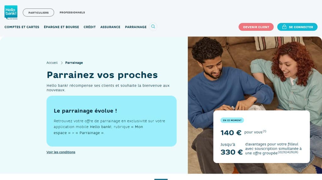 Code Hello bank! parrainage