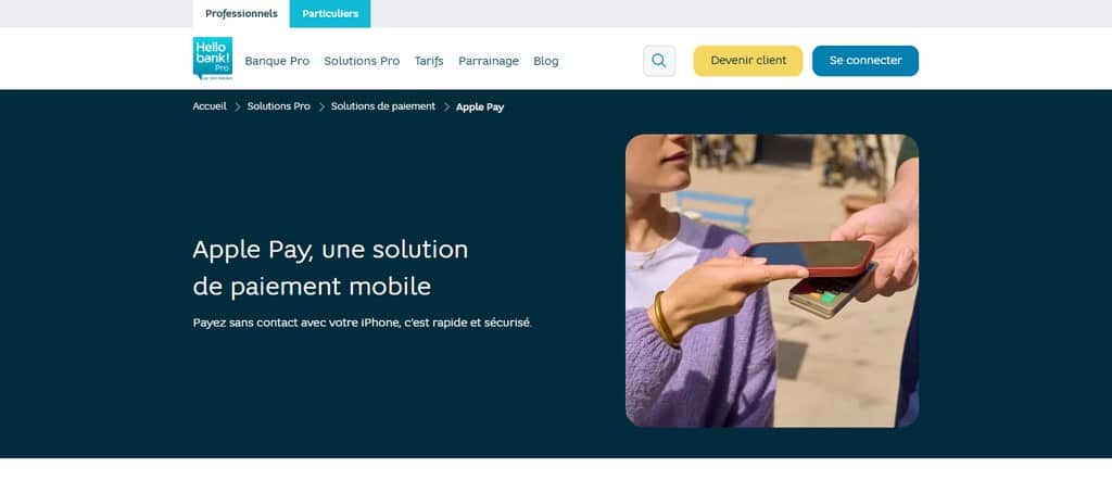 Paiement mobile Hello bank! Pro