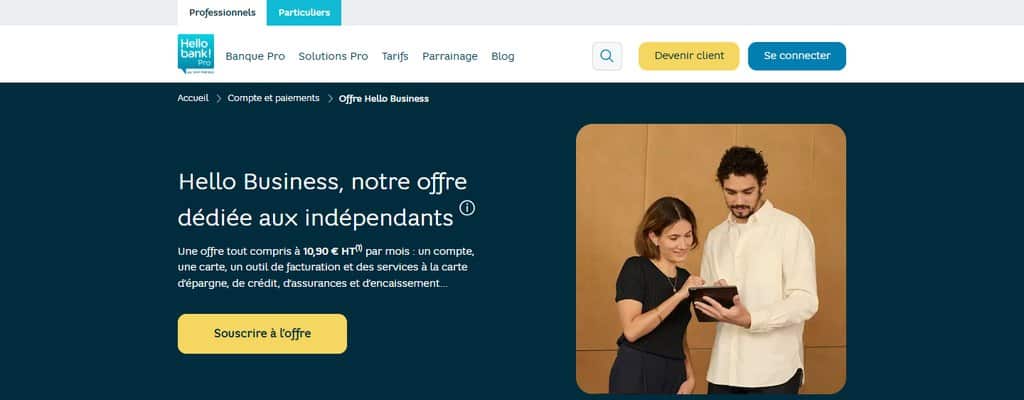 Offre prêt pro Hello bank!