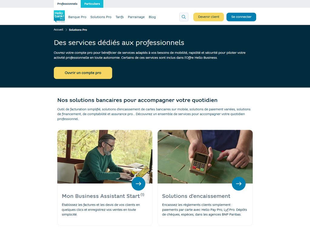 Banque pour coursier à vélo Hello Business