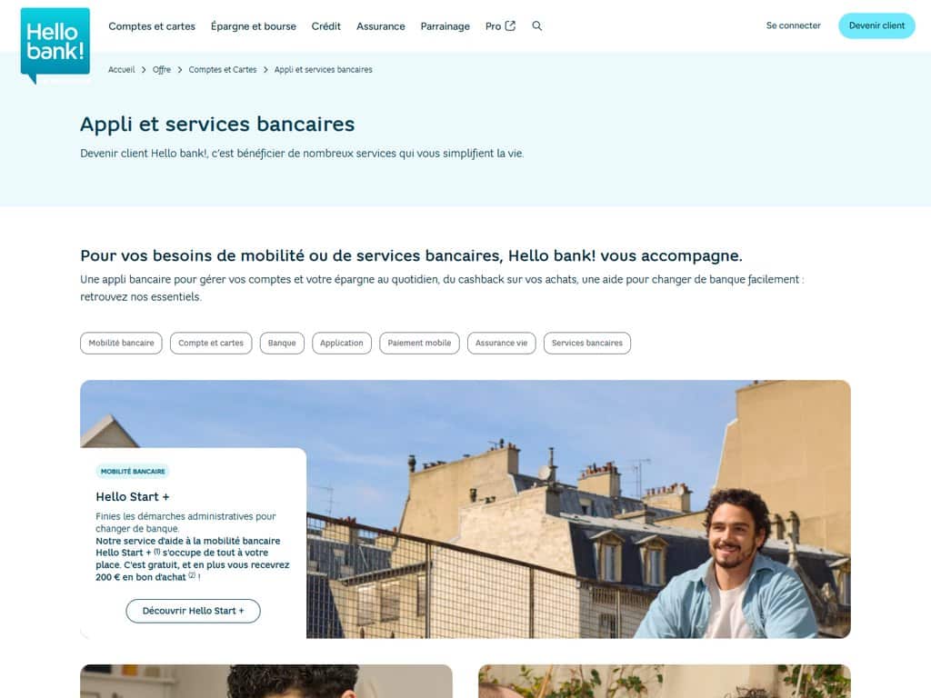 Services bancaires Hello bank! : paiement mobile, Wero, appli