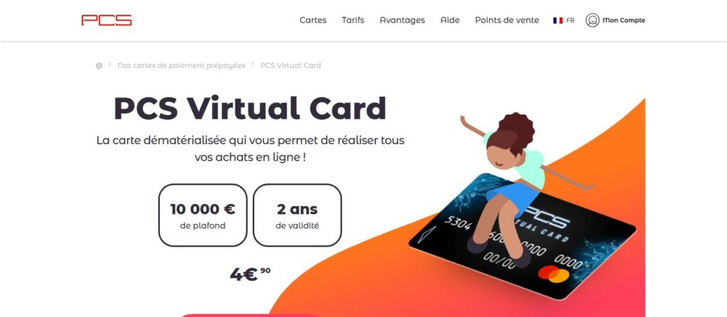 PCS code promo virtual card