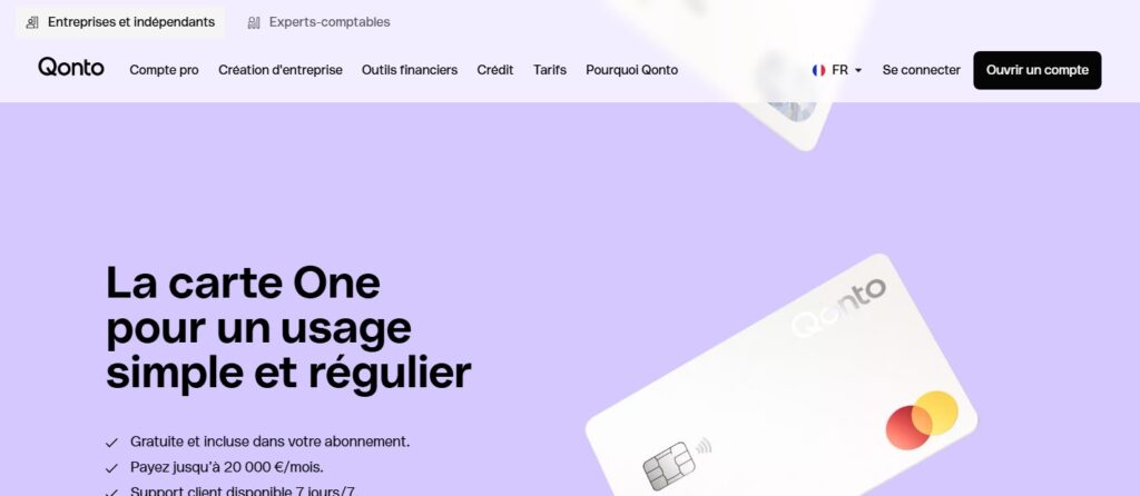 Qonto avis Carte One