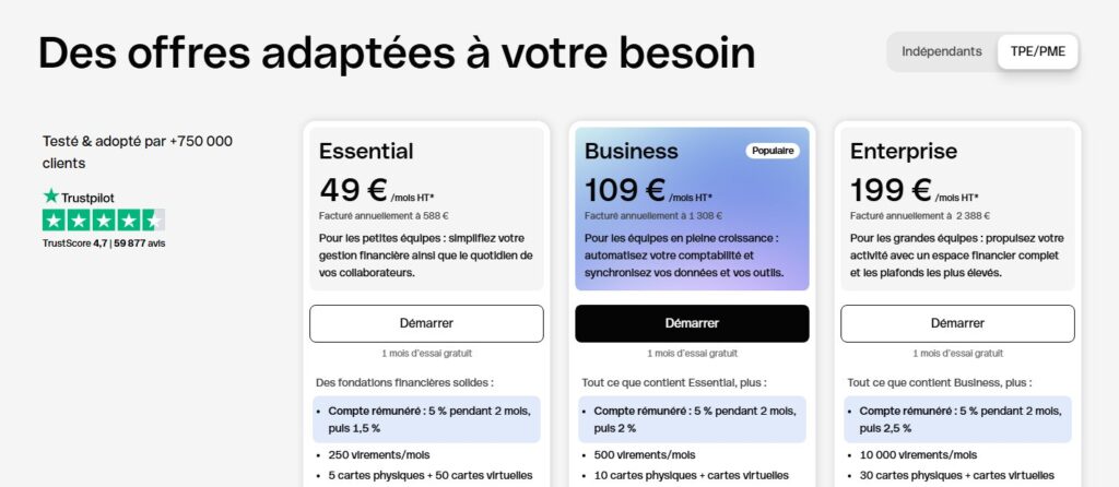 Qonto avis compte entreprise