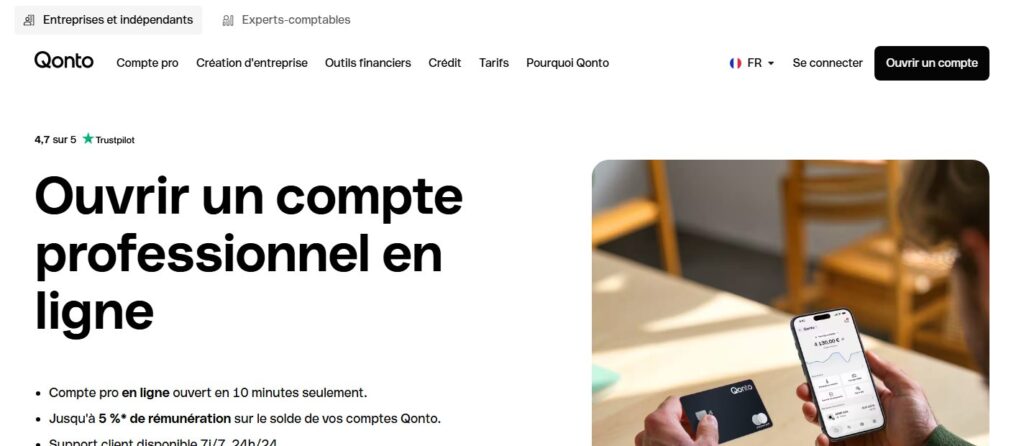 Qonto créer son entreprise
