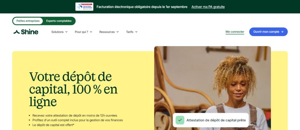 Shine créer son entreprise avec un compte pro