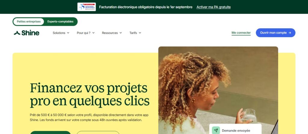 Shine avis prêt professionnel